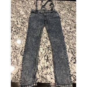Joe Boxer Suspender Overall Jeans size 5 dark‎ acid wash removable suspenders